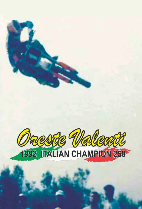 Poster: Oreste Valenti in volo, 1992 Italian Champion 250